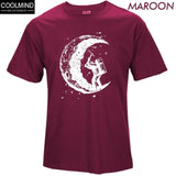 100% cotton digging the moon print funny mens o-neck t shirts fashion men's tops men T-shirt cool men tshirt male men tee shirts